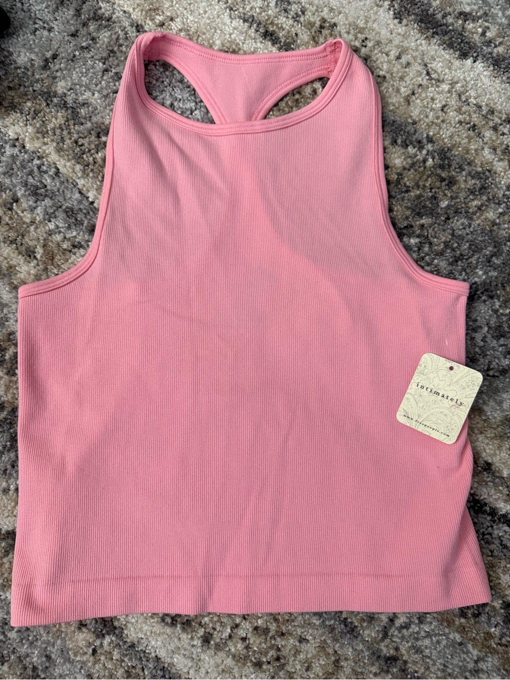 Free people Pink Ribbed Racerback Tank Top